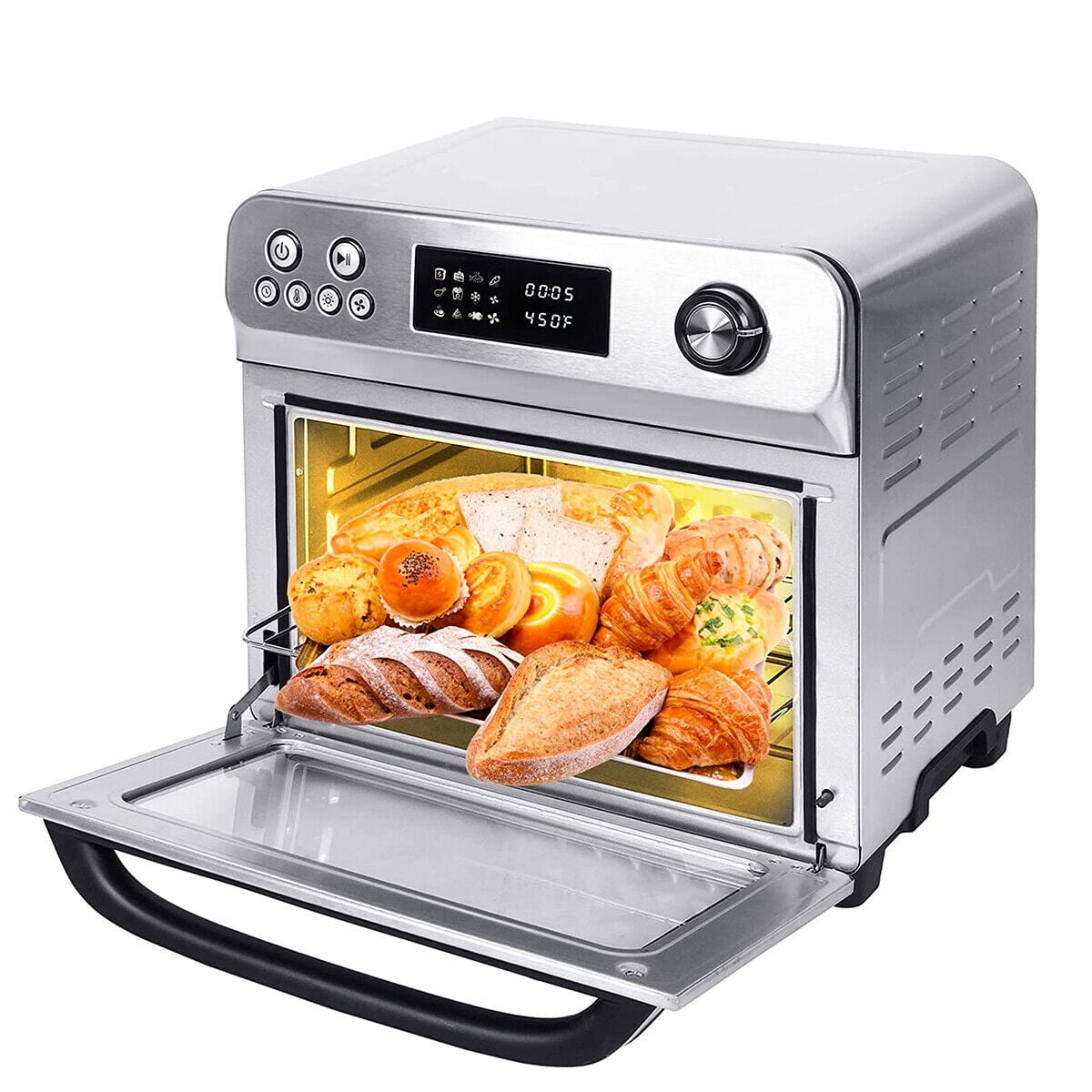 FOHERE Air Fryer Toaster Oven Combo, 20QT Smart Convection Ovens Countertop,  7 Cooking Functions for Roast, Bake, Broil, Air Fry, Free Accessories  Included, 1800W 