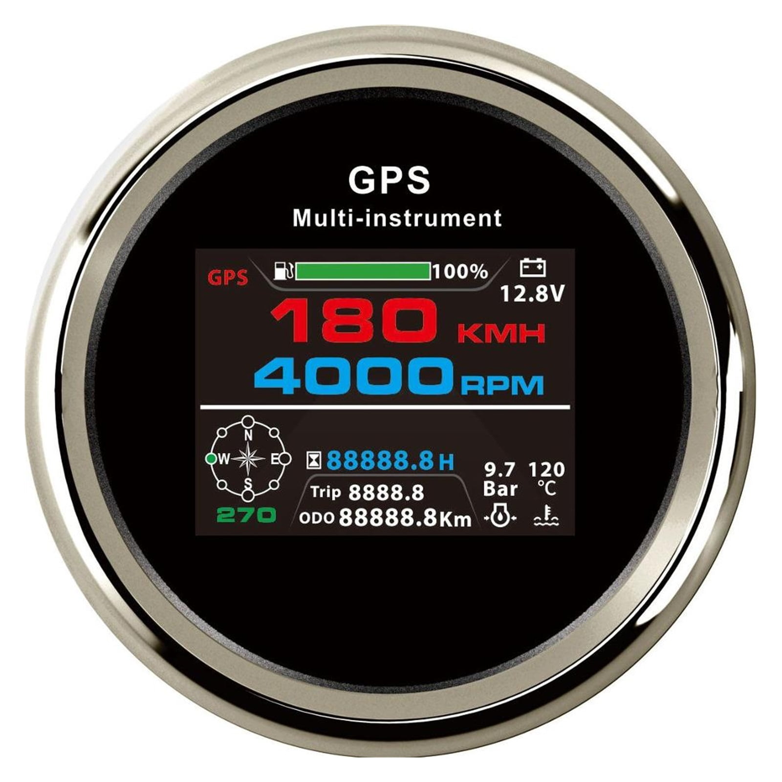 10 In 1 Digital GPS Speedometer Auto Gauge 85mm Multifunctional LCD
