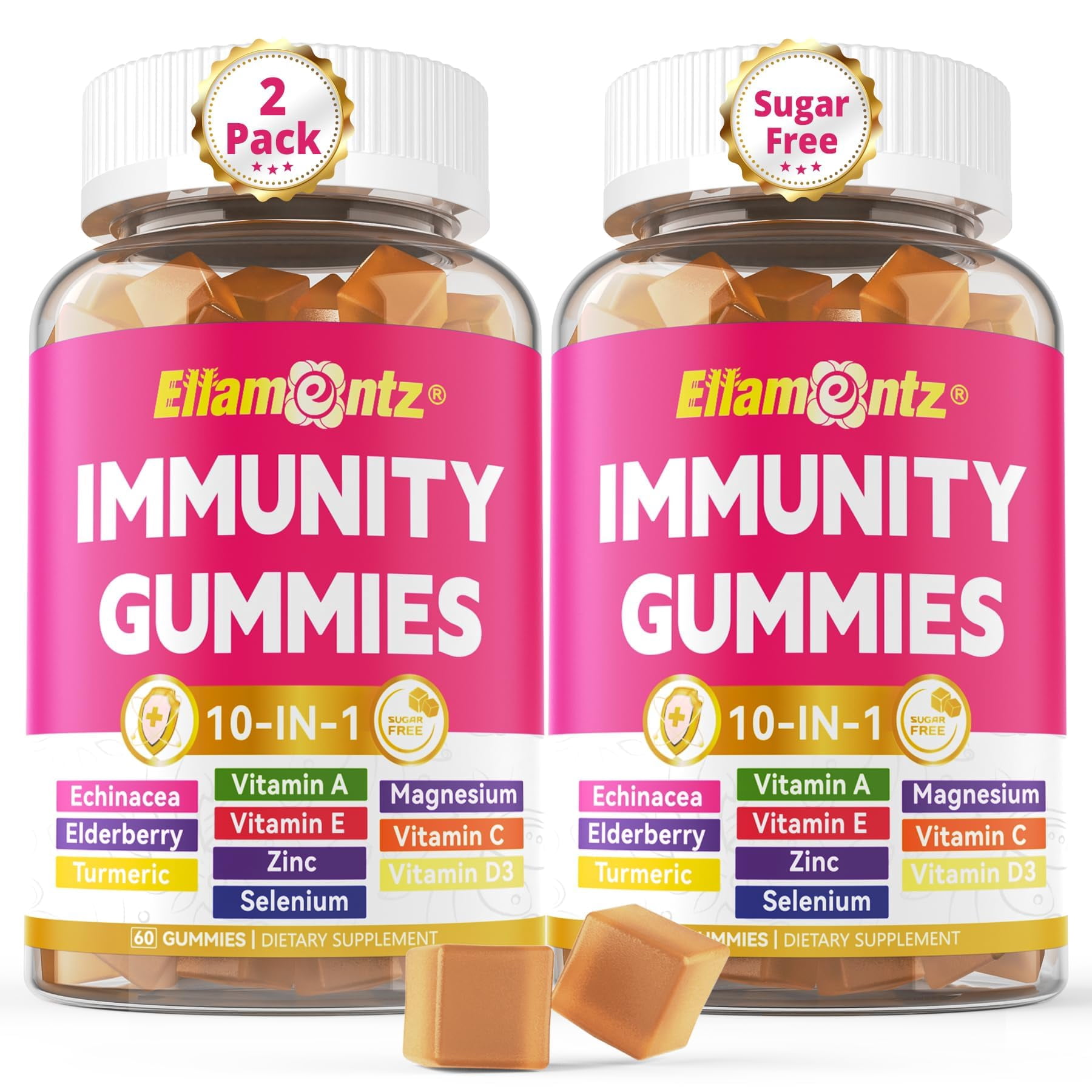 10-In-1 Immune Gummies with Multivitamins, 100% Daily Zinc, Vitamin C ...