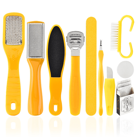 10 In 1 Professional Pedicure Kit Foot Rasp Callus Remover Kit For Home Travel Salon Foot Care Kit