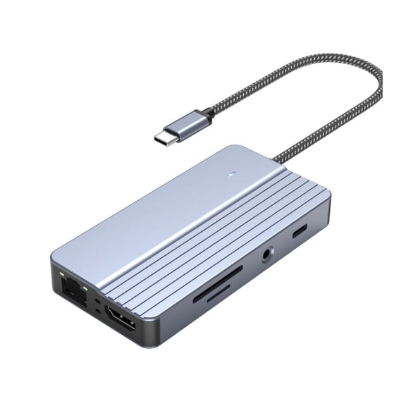 10 In 1 Type C Hub TYPE C to HDTV Adapter With HDTV 4K RJ45 USB3.0 Audios Mempry Card Reader For Versatility Use