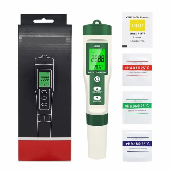 10 In 1 Water Quality Tester PH/EC/TDS/ORP/H2/Fertile/Salinity/S.G/Resistivity/Temp PH Meter Tester For Aquariums Pools ,Multifunctional