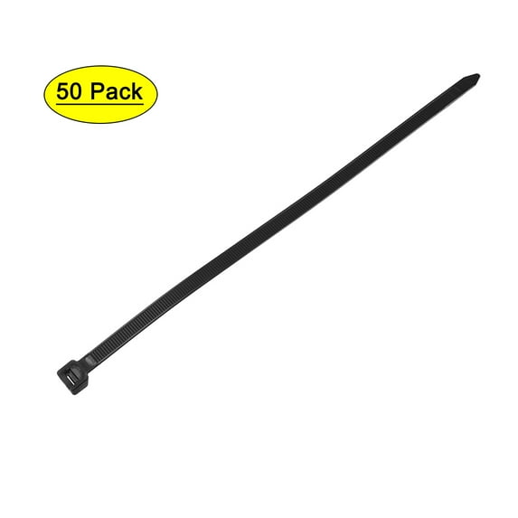 10-Inch 0.3-Inch Black Nylon Cable Ties Self-Locking Zip Ties 50 Pack