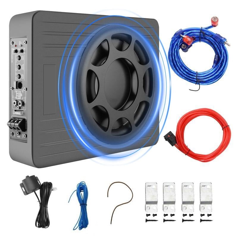 10 Inch 1000W Car Subwoofer,Slim Under Seat Car Subwoofer Powered, RCA ...