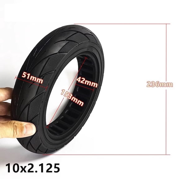 10 Inch 10x2.125 Solid tire for Ninebot F20/F25/F30/ for F40Electric Scooter  Rubber Construction, Flat-Free, Smooth Ride on Multiple Terrains