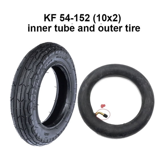 Small Electric Scooter 54-152 10x2 10" Tyre Tire + Tube with Angled Stem for Balancing 2-Wheel Scooter Folding Electric Bicycle