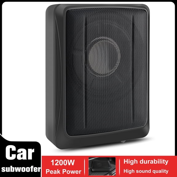 10 Inch 1200W Orange Car Subwoofer,Slim Under Seat Car Subwoofer Powered, High/Low Level Input, Car/Truck Car Audio Subwoofer Sub Built in Amplifier