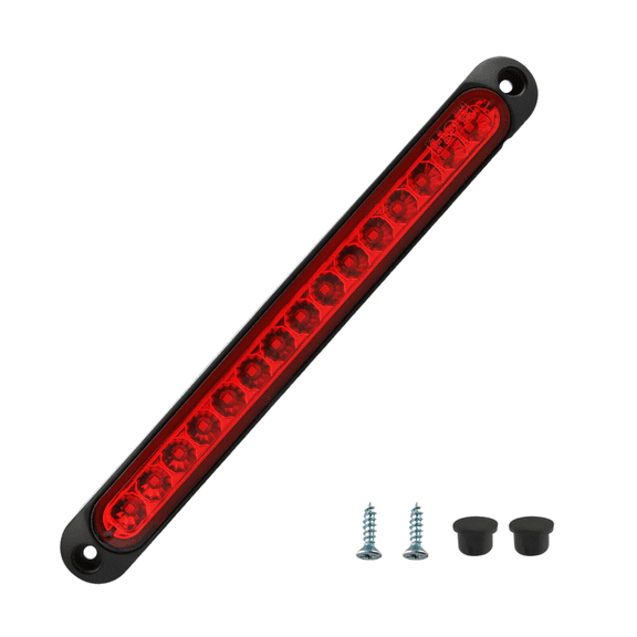 10 Inch 15 LED High Mount Stop Light, Super Bright Brake Light for Most Cars, Trucks & SUVs-Red
