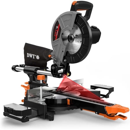 10 Inch 15A Sliding Compound Miter Saw with Double Speed & Laser