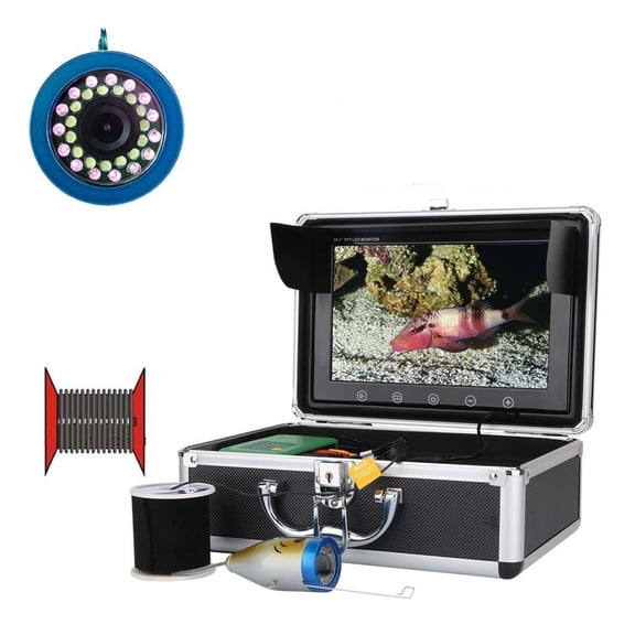 10 Inch 15M/30M/ 50M Fish Finder Underwater Fishing Camera 15pcs White LEDs + 15pcs Infrared Lamp For Ice/Sea/River Fishing ,Cool Gifts for Fishing