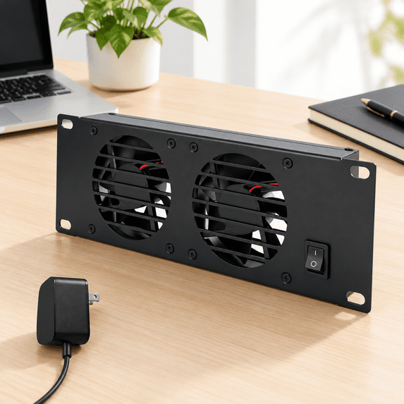 10 Inch 2u Rack Mount Fan Panel With Metal Case - Walmart.com