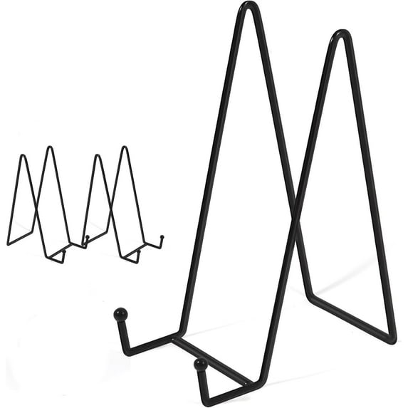 10 Inch 3 Pack Large Black Table Easel Plate Stands for Display Plate Holder Display Stand for Decorative Plate, Poster, Tabletop Art and Platter