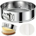 thumbnail image 1 of 10 Inch 304 Stainless Steel Springform Pan With Removable Bottom  Nonstick Round Spring Form Cheesecake 30 Paper Liners, 1 of 7