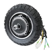 10 Inch 48V 350W Brushless Hub Motor Wheel for Electric Scooter, 80/65-6 255x80 Off-Road Tire with Inner Tube Pre-Assembled, Disc Brake Version,for E-Scooter Small Vehicles Dirt Pit Bike Motorcycle