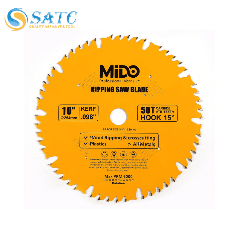 10 Inch 50-Tooth Miter Saw Blades 5/8“ Arbor Ripping Tico Carbide ...