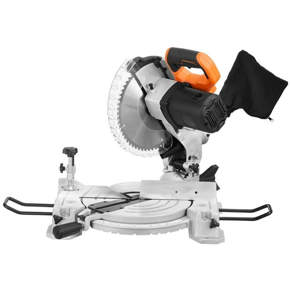 10-Inch 60-Tooth Compound Miter Saw with 15 Amp Motor, Single Bevel (0-45), Corded Power Tool for Precision Woodworking Cuts
