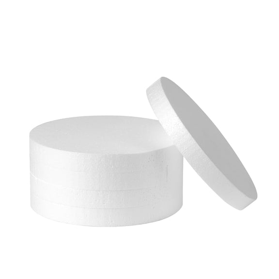 10 Inch 8-Pack Foam Circles for Crafts (1" Thick), Polystyrene Round Foam Disc for DIY Projects, Cakes and Decorations, Sculpture, Modeling, Arts and Crafts Supplies.(White)