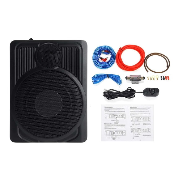 10 Inch 800W Powered Car Speaker Subwoofer Amplifier HIFI Amp Slim Under-Seat Super Bass Car Subwoofer Speaker Audio Processor ,Small Footprint