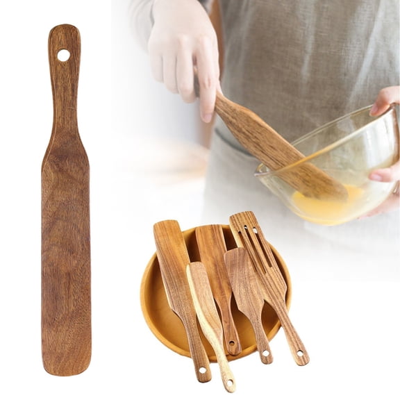 10 Inch Acacia Wooden Sourdough Bread Mixing Spurtle, Spatula for Kitchen Cooking, 1Pcs,Long Handle Spatula Non-Stick Wooden Kitchen Utensil for Cooking Mixing Frying and Baking Heat Resistant