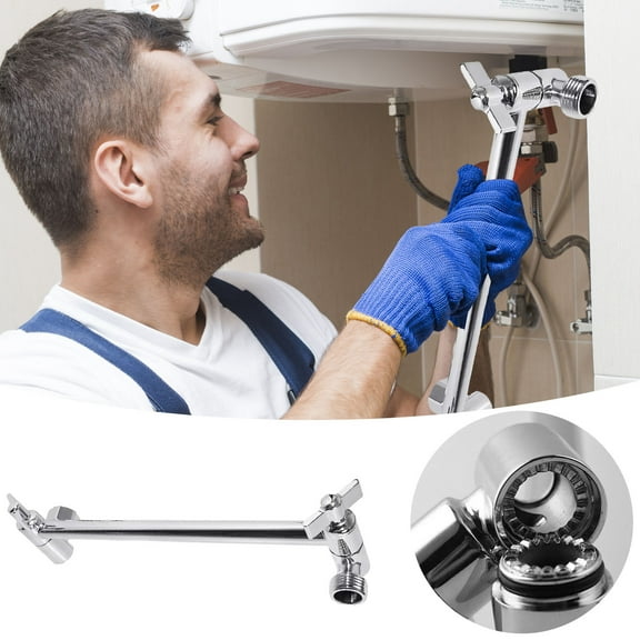 10 Inch Adjustable Shower Head Extension Arm Solid Brass Universal Connector Height Angle Adjustable Shower Arm Extender with Locking Mechanism