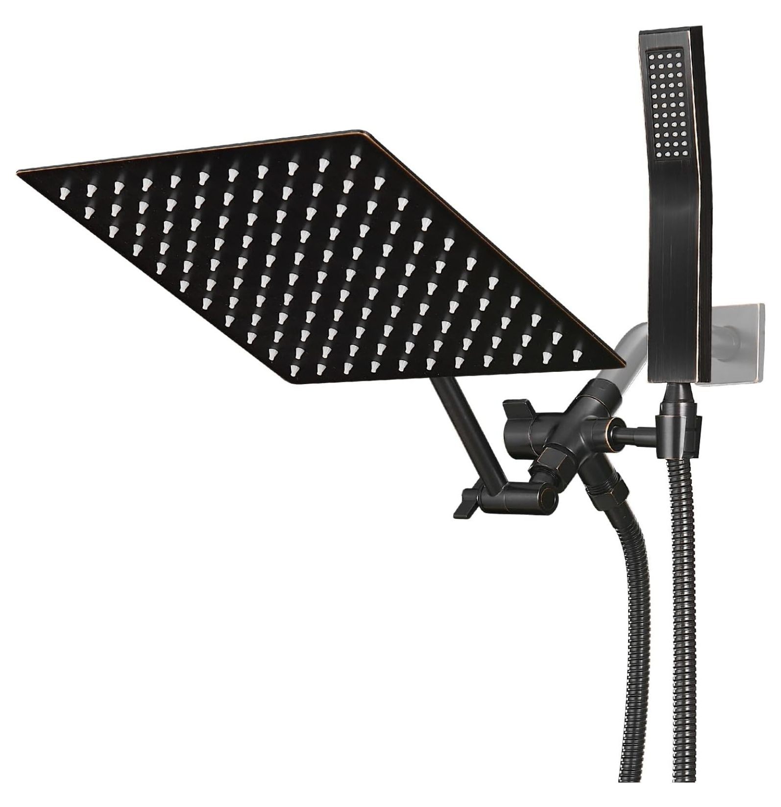 Cobbe 12" All-Metal Rain Shower Head Combo – Dual Heads With Handheld Spray, Adjustable Extension Arm, 9-Mode Filtered Handheld