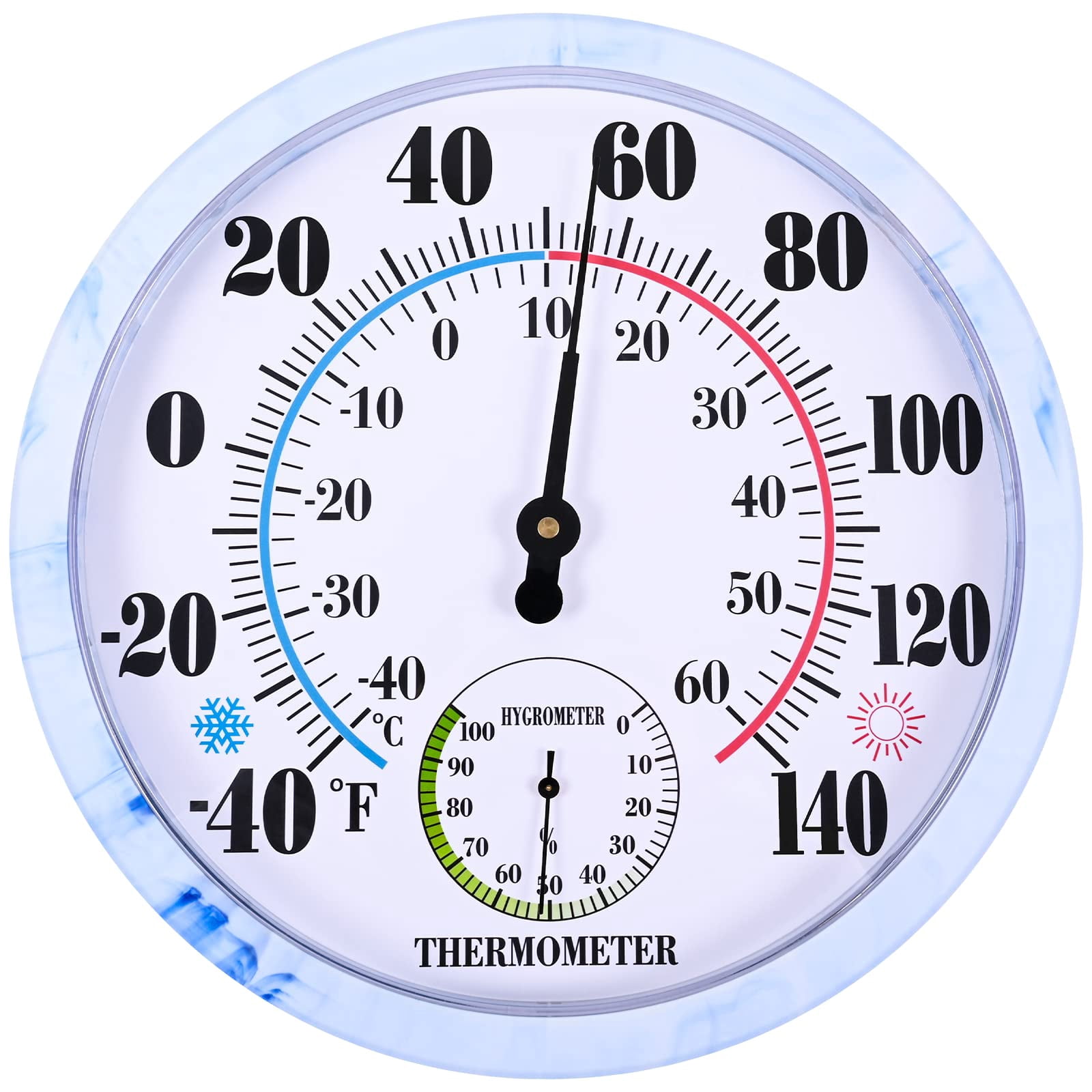 High Temp Monitor 10 Inch Analog Wall Thermometer Hygrometer - Temperature & Humidity ...