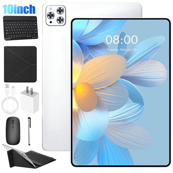 Hendoct 10 inch Android 12 Tablet, 64GB Storage, Quad‑Core, WiFi Bluetooth with Keyboard Mouse Case & Stylus