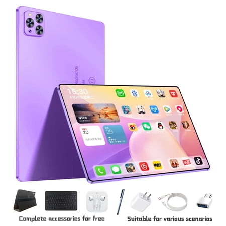 10-Inch Android 12 Tablet 8GB RAM 256GB ROM Deca-Core Multi-Camera(5+13MP) 5G With Fast Charge,Case,BluetoothKeyboard,Pen,Earphone,Data Cable,Type-C USB Adapter