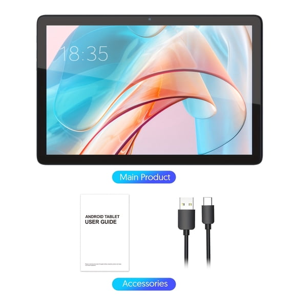 10-Inch Android 14 Tablet - 8GB (4+4 Expandable) RAM 128GB ROM, 1TB Expansion, Octa-Core, 8000mAh, 5G WiFi 6, Dual Cam, 1280x800 FHD IPS, Optional Keyboard Set