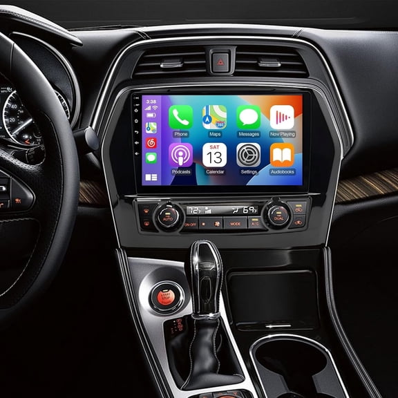 10 Inch Android 15 Car Stereo for Nissan Maxima 2016-2023 | CarPlay/Android Auto 4GB+64GB | GPS SWC AHD Camera FM/RDS with Mic