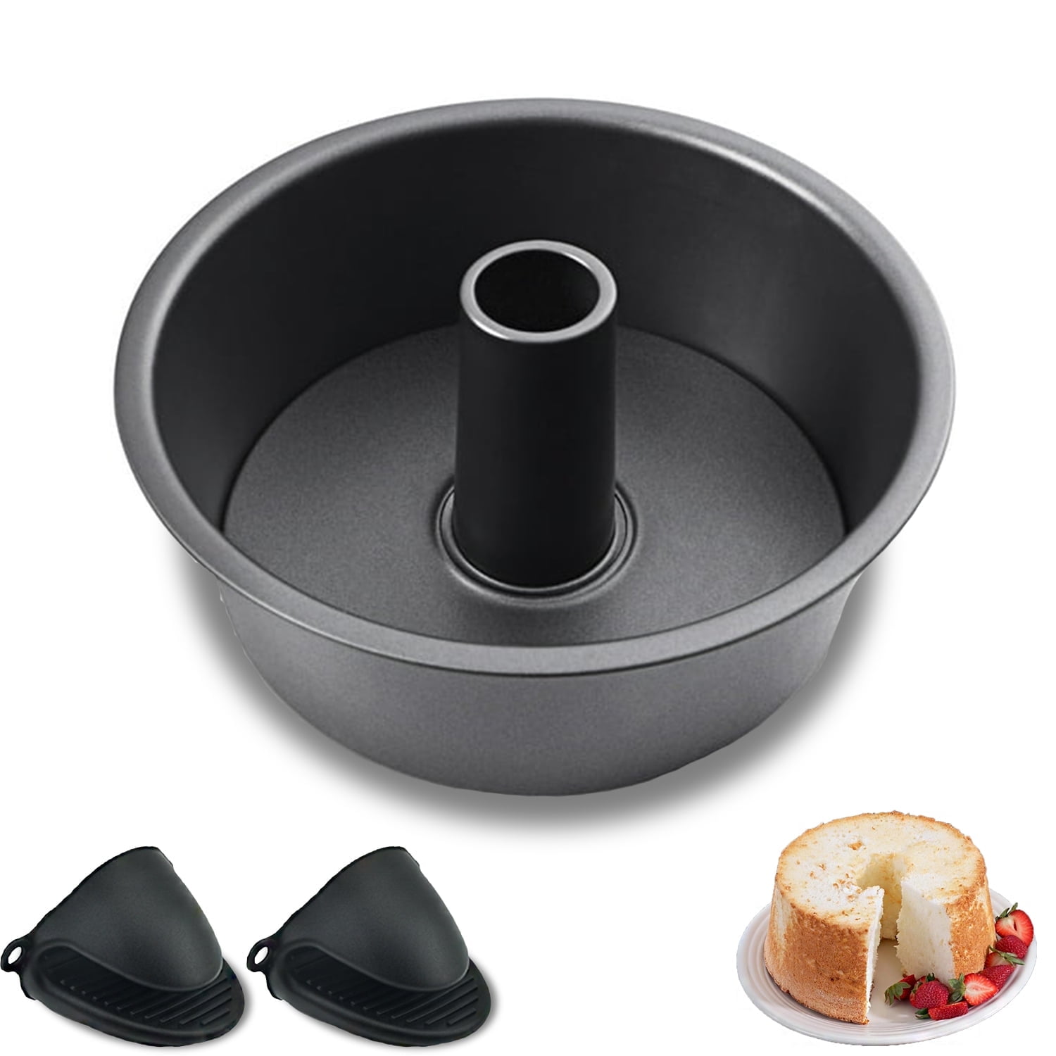 GPED 10 Inch Angel Food Bundt Cake Pan, Nonstick Baking Pan with Removable  Stainless Steel Core for Easy Release, Leak Proof Round Tube Cake Mold for 