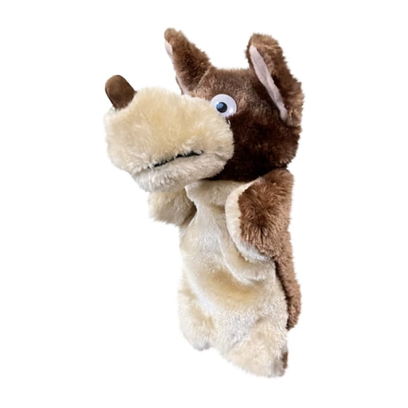 10 Inch Animal Hand Puppet Toys with Wolf Design, Soft Plush Puppet Gloves for Storytelling Roleplay Interactive Games