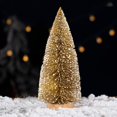 thumbnail image 1 of 10 Inch Artificial Frosted Mini Sisal Christmas Trees, Bottle Brush Trees with Wood Bases and Balls Ornaments, Small Tabletop Christmas Trees for Xmas Holiday Party Home Decor, 1 of 6