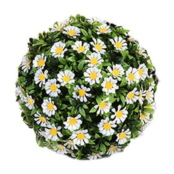 10 Inch Artificial Plant Topiary Ball with Flowers Large Faux Boxwood Balls Outdoor Indoor Round Topiary Balls for Backyard Balcony Garden Wedding and Home Décor