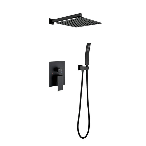10 Inch Bathroom Rain Shower System Set Wall Mount, Rainfall Shower Head with Handheld