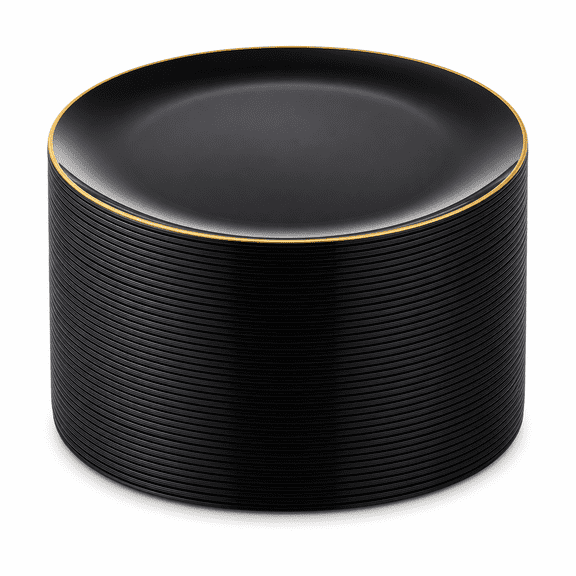 10 Inch Black Disposable Plastic Party Plates