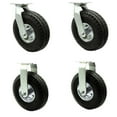 thumbnail image 1 of 10 Inch Black Pneumatic Wheel Caster Set 2 Swivel 2 Rigid Service Caster Brand, 1 of 2