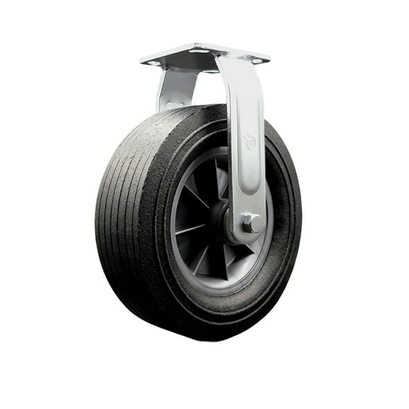 10 Inch Black Semi Pneumatic Wheel Rigid Caster Service Caster Brand
