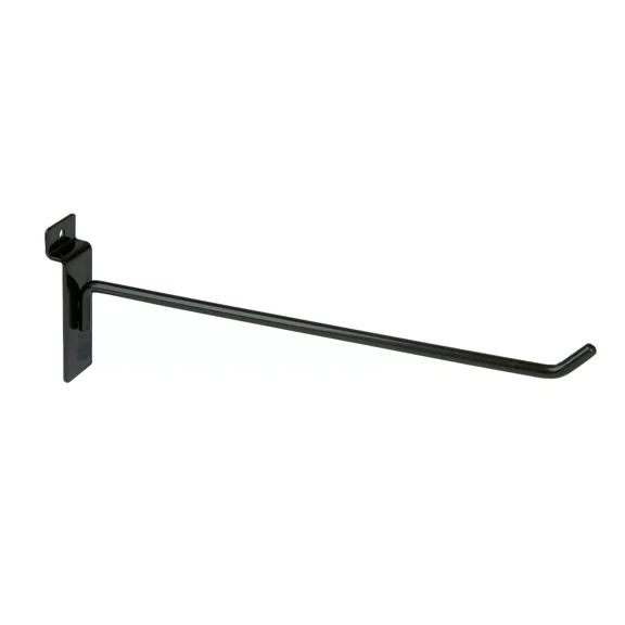 10-Inch Black Slatwall Peg Hooks – Durable Metal Display Hooks for Retail, Garage & Home – Multi-Pack Options