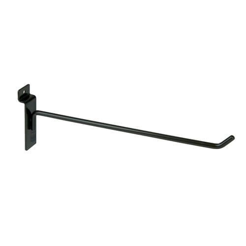 10-Inch Black Slatwall Peg Hooks – Durable Metal Display Hooks for Retail, Garage & Home – Multi-Pack Options