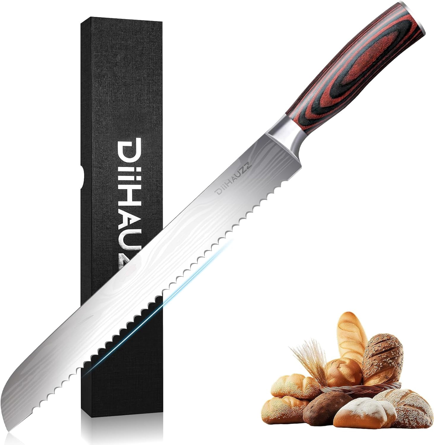 10 Inch Bread Knife, Serrated Knife for Homemade Bread, Razor Sharp ...
