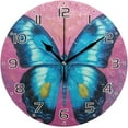 thumbnail image 1 of 10 Inch Butterfly Clock Silent Round Wall Clock Non Ticking Battery Device Clocks Creative Decoration Wall Clock for Living Room Bedroom Office Kitchen, 1 of 6
