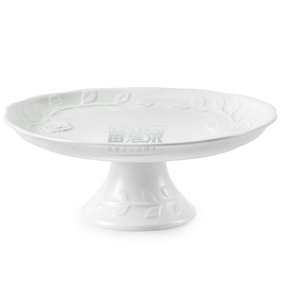 10 Inch Cake Stand , Round Porcelain Elegant  White Wedding Cake Stand Birthday Cake Stands,Dessert Stand Cake Embossed Plate Display Stand For Party,Baby Shower,Christmas, Home Decorating