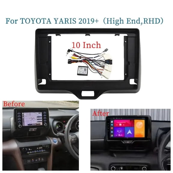 10 Inch Car Frame Fascia Adapter Canbus Box Decoder Android Radio Dash Fitting Panel Kit For Toyota Yaris 2019+ High End