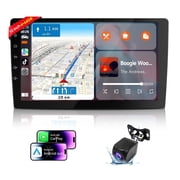 Haudio 10.1" Wireless CarPlay & Android Auto Touchscreen Car Radio, 8-Core 4+64GB Double Din Car Stereo, HD Backup Camera, Voice Control Car Audio