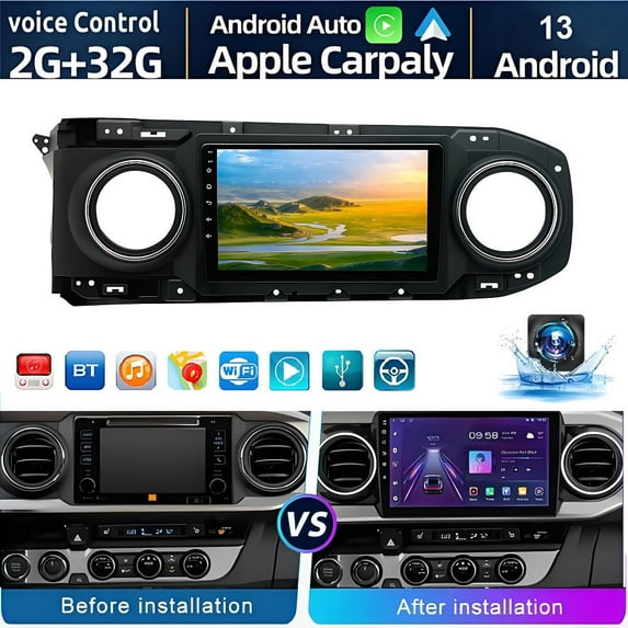 Gsuatey 10 Inch Car Stereo Radio for Toyota Tacoma 2016-2021 with Carplay Android Auto Android 13.0 GPS Navigation Support Mirroring WiFi GPS Hi-Fi FM RDS S