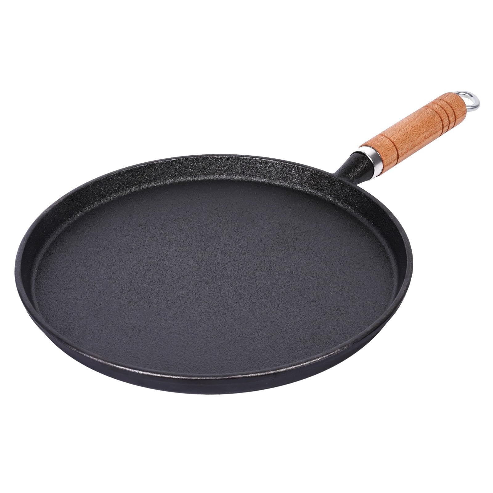 Grain Food With Roti 10 Inch Cast Iron Crepe Pan Tawa Flat Skillet for Roti Dosa Tortilla ...