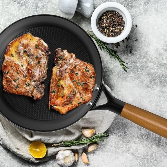 10 Inch Cast Iron Skillet Nonstick Frying Pan with Detachable Handle for All Stovetops