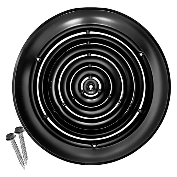 10 Inch Ceiling Diffuser - HVAC Round Vent - Black Air Diffuser for Ductwork - Easy Airflow, 360 Degree Air Distribution, Durable Steel Construction