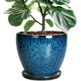 thumbnail image 1 of 10 Inch Ceramic Planter Pot round Plant Pot for Indoor Plants Outdoor Large Flower, 1 of 8